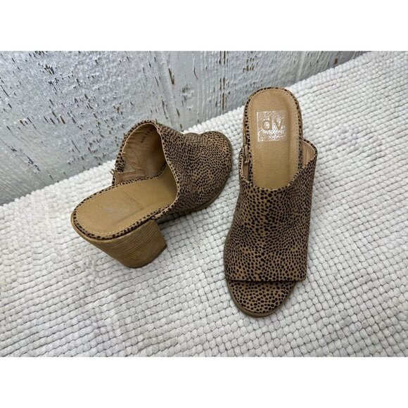 Dolce Vita woman's tan/blk animal print slip on mule 4" heal size 6.5 - Picture 2 of 8